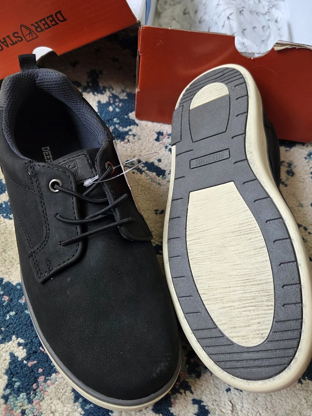 Deer Stags Conrad Jr. Boy's Black Lace-Up Shoes